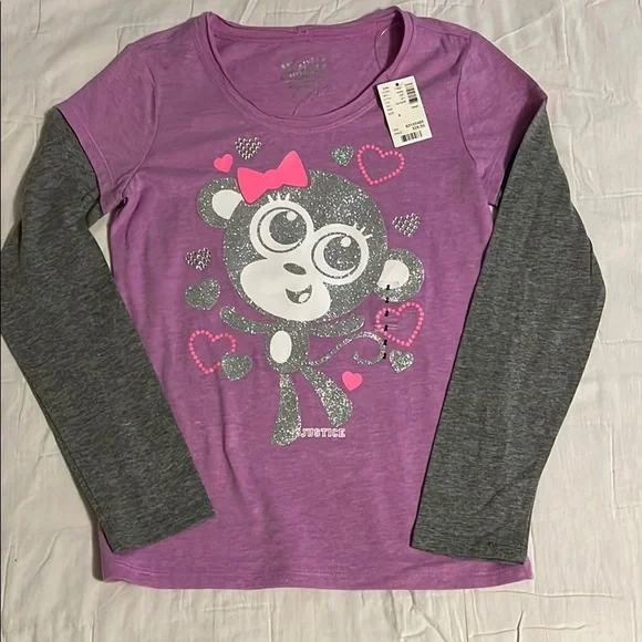 Justice Shirts Tops Justice Monkey Long Sleeve Tee Poshmark